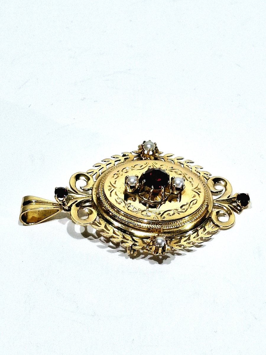 Broche pendentif en or rose, Napoléon III - Castafiore