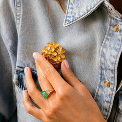 Broche Pendentif Fleurs en or jaune - Castafiore