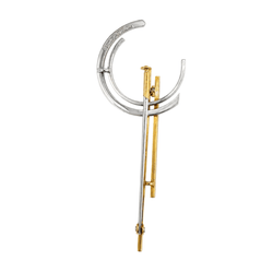 Broche PIERRE CARDIN en or blanc, or jaune et diamant - Castafiore