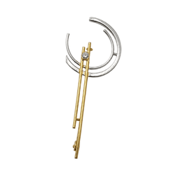 Broche PIERRE CARDIN en or blanc, or jaune et diamant - Castafiore