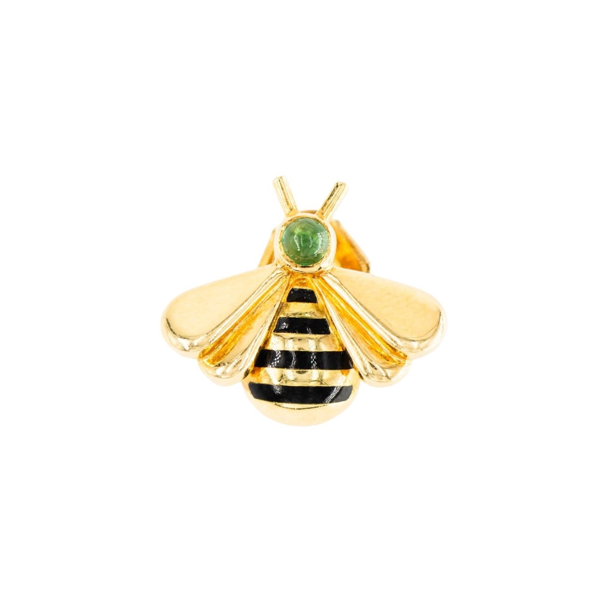 Broche Pin CARTIER "Abeille" en or jaune, émail et émeraude - Castafiore