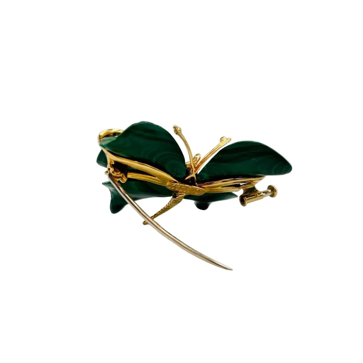 Broche VAN CLEEF & ARPELS en or jaune, malachite et diamants