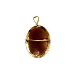 Broche/Pendentif Camée en or jaune et coquille - Castafiore