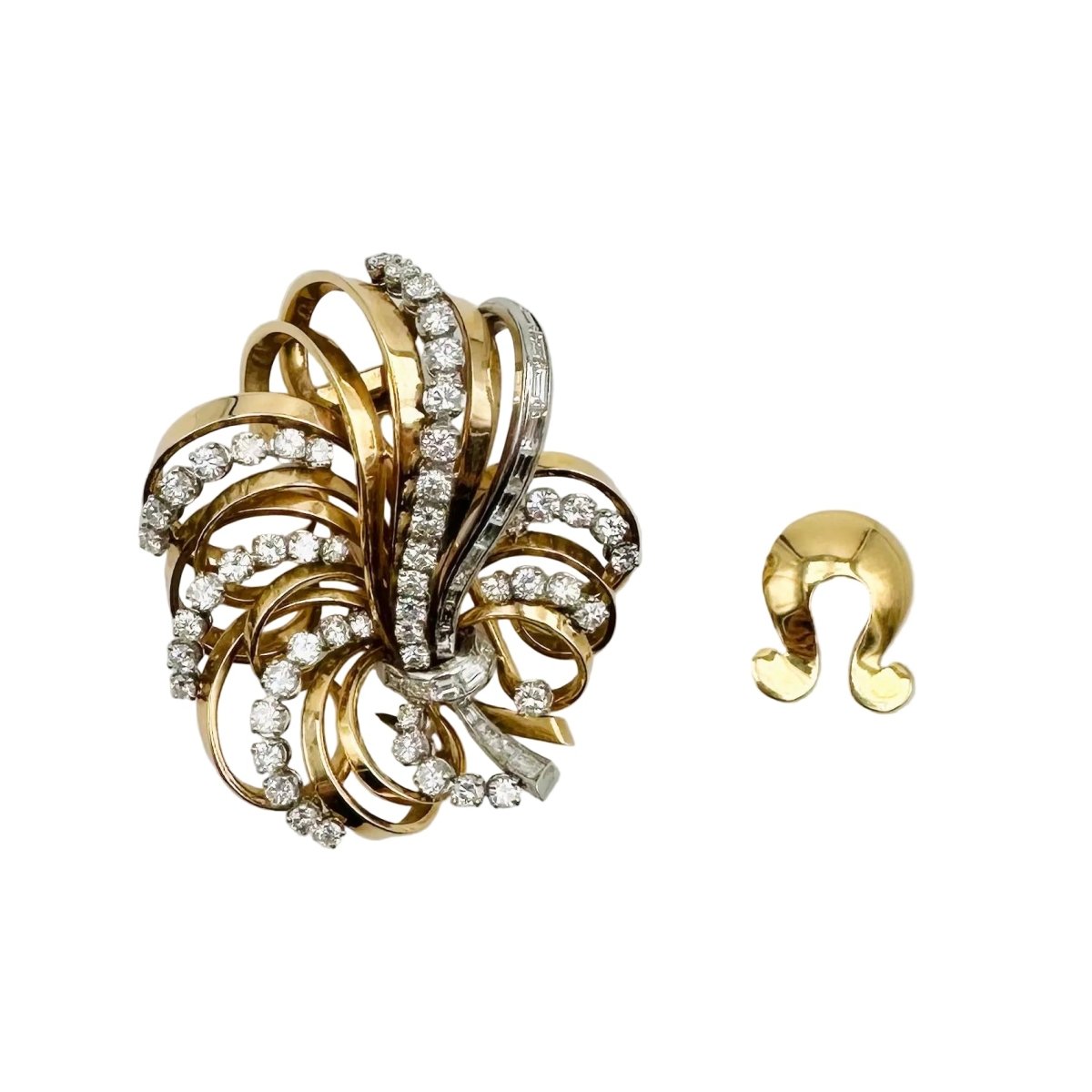 Broche/Pendentif et Collier BOUCHERON en platine, or rose, or jaune et diamants - Castafiore