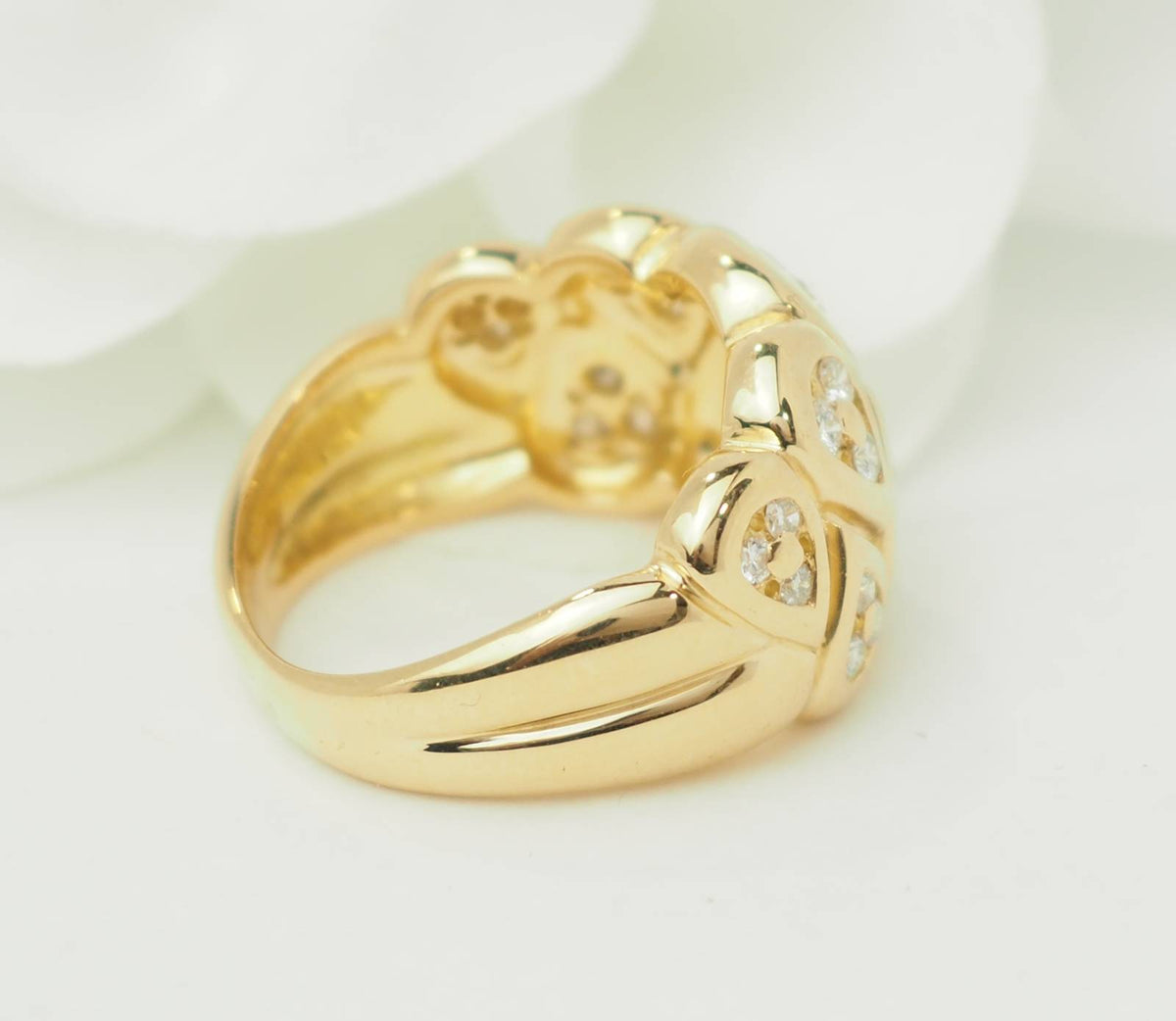 Bague Bandeau en or jaune et diamants