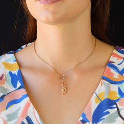 Pendentif en or rose et perles