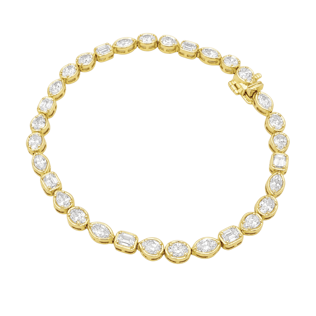 Bracelet Ligne en or jaune et diamants