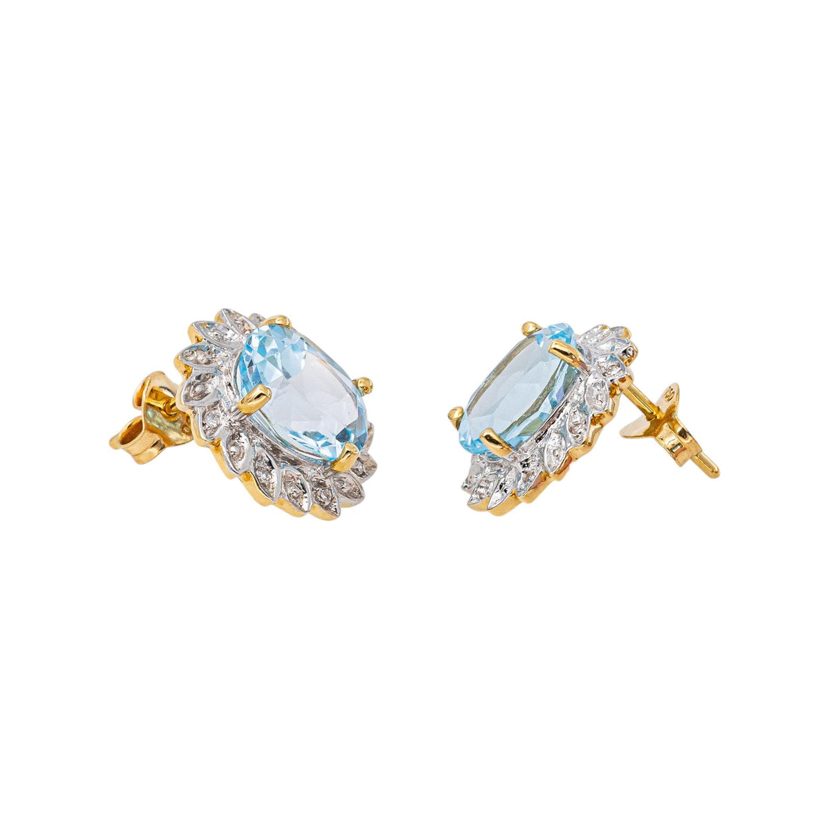 Boucles d'oreilles Puces Or jaune Topaze