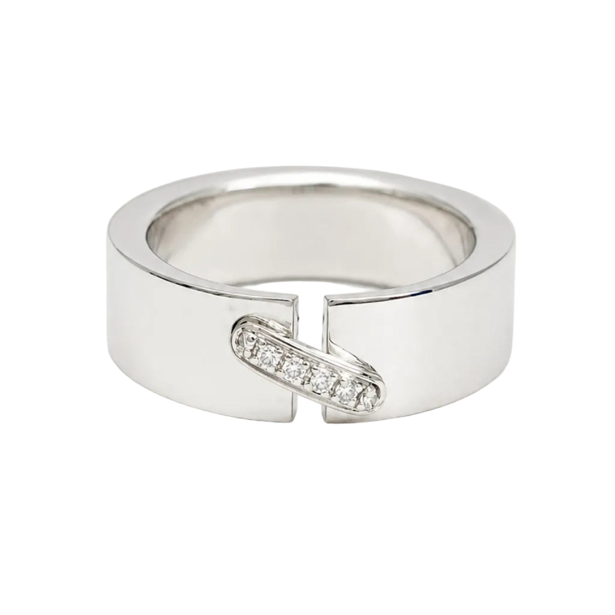 Bague Bandeau CHAUMET "Liens" en or blanc et diamants