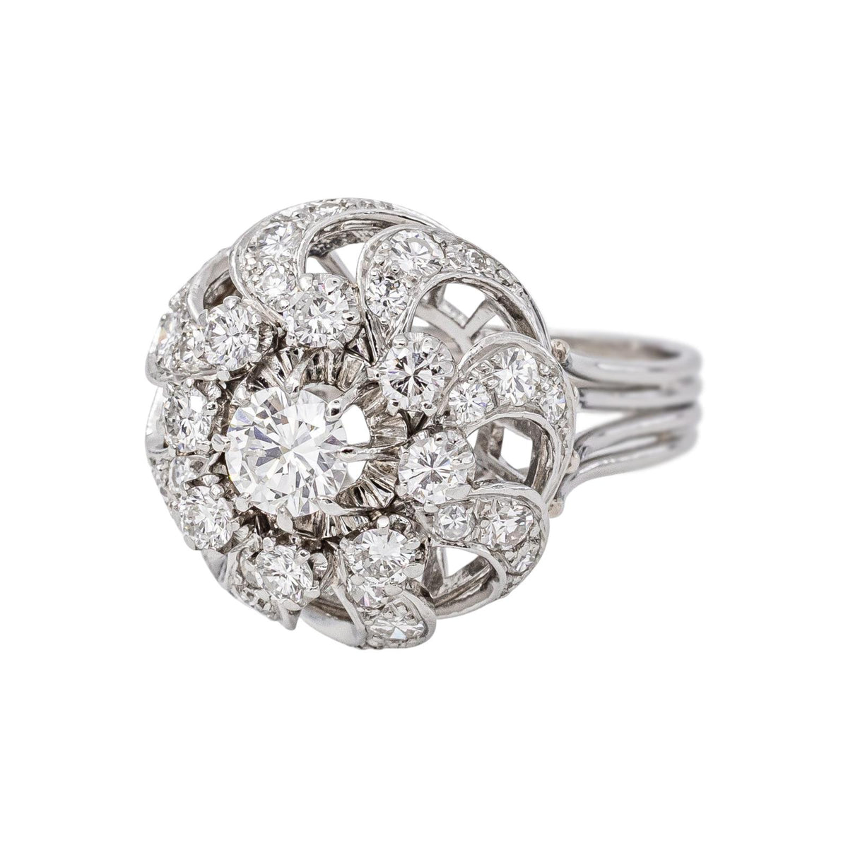 Bague Dôme Platine Diamant