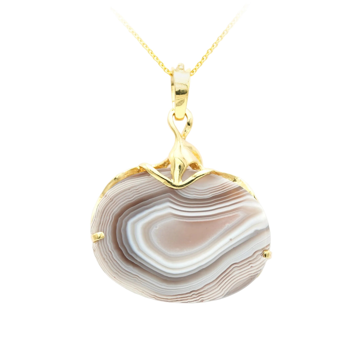 Pendentif en or jaune, agate et diamant