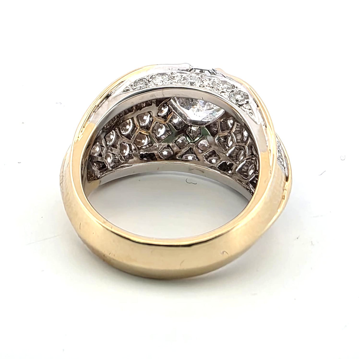 Bague Tank en or jaune et diamants