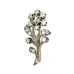 Broche en or jaune, argent, saphirs et diamants