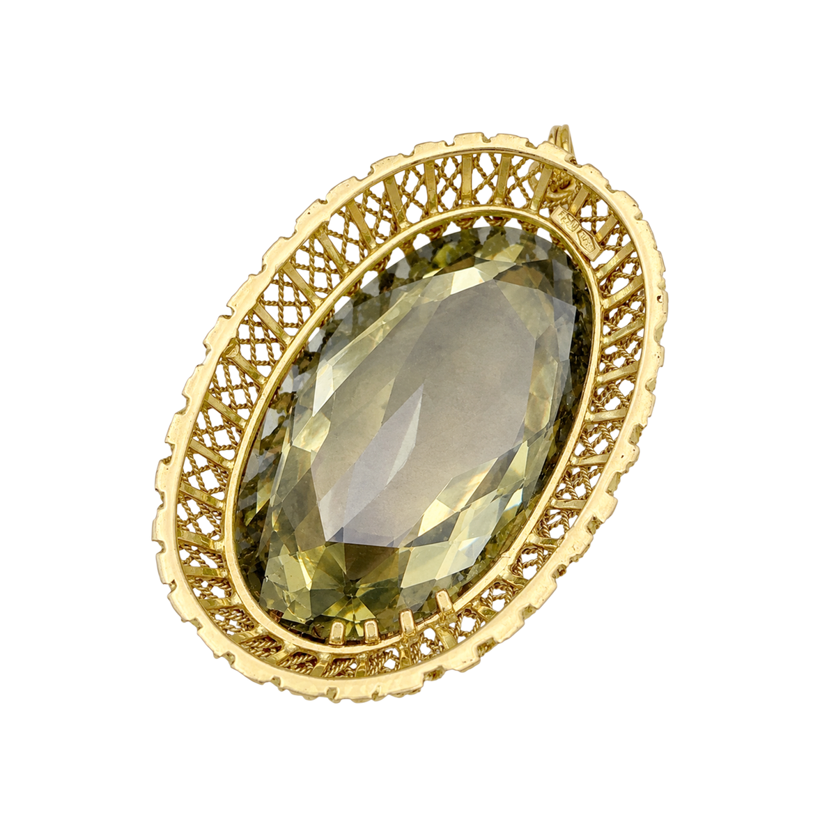 Pendentif en or jaune et prasiolite