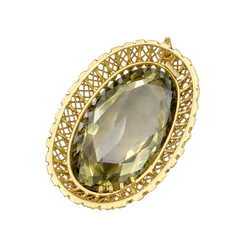 Pendentif en or jaune et prasiolite