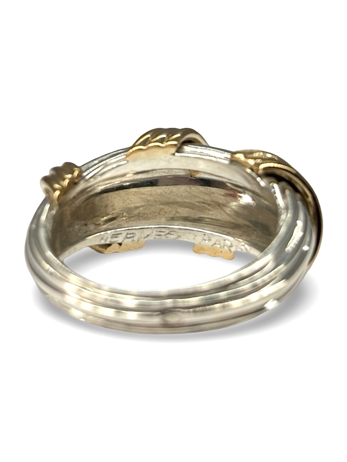 Bague Jonc HERMÈS en or jaune et argent