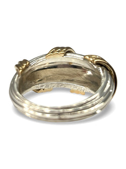 Bague Jonc HERMÈS en or jaune et argent