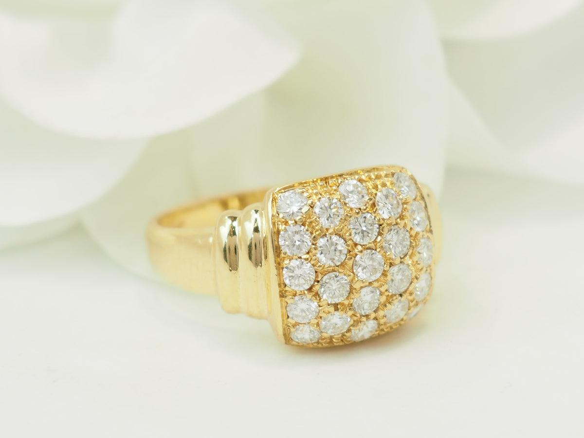 Bague Pavée en or jaune et diamants