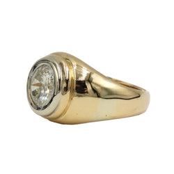 Bague Chevalière en or jaune et diamant