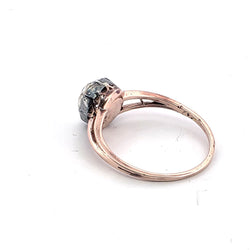 Bague Solitaire en or rose, argent et diamant