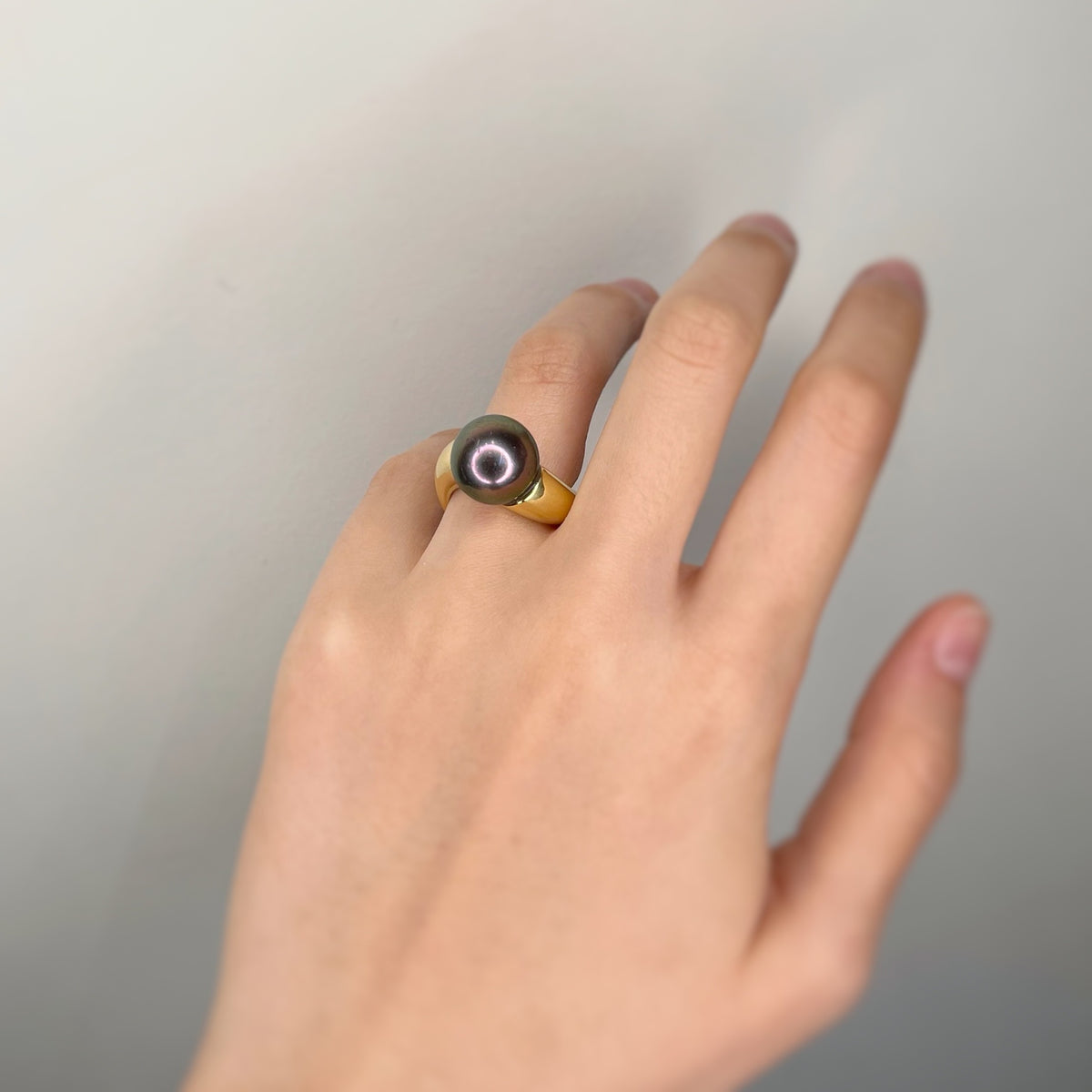 Bague Solitaire en or jaune et perle