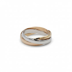 Bague Alliance en or blanc, or jaune et or rose