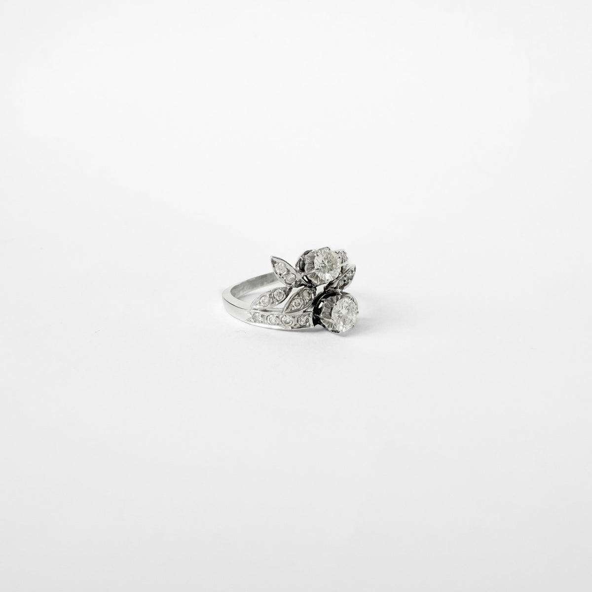Bague Toi & Moi en or blanc et diamants