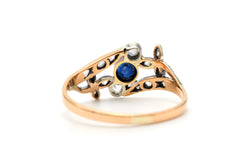 Bague en or blanc, or jaune, saphirs et diamants
