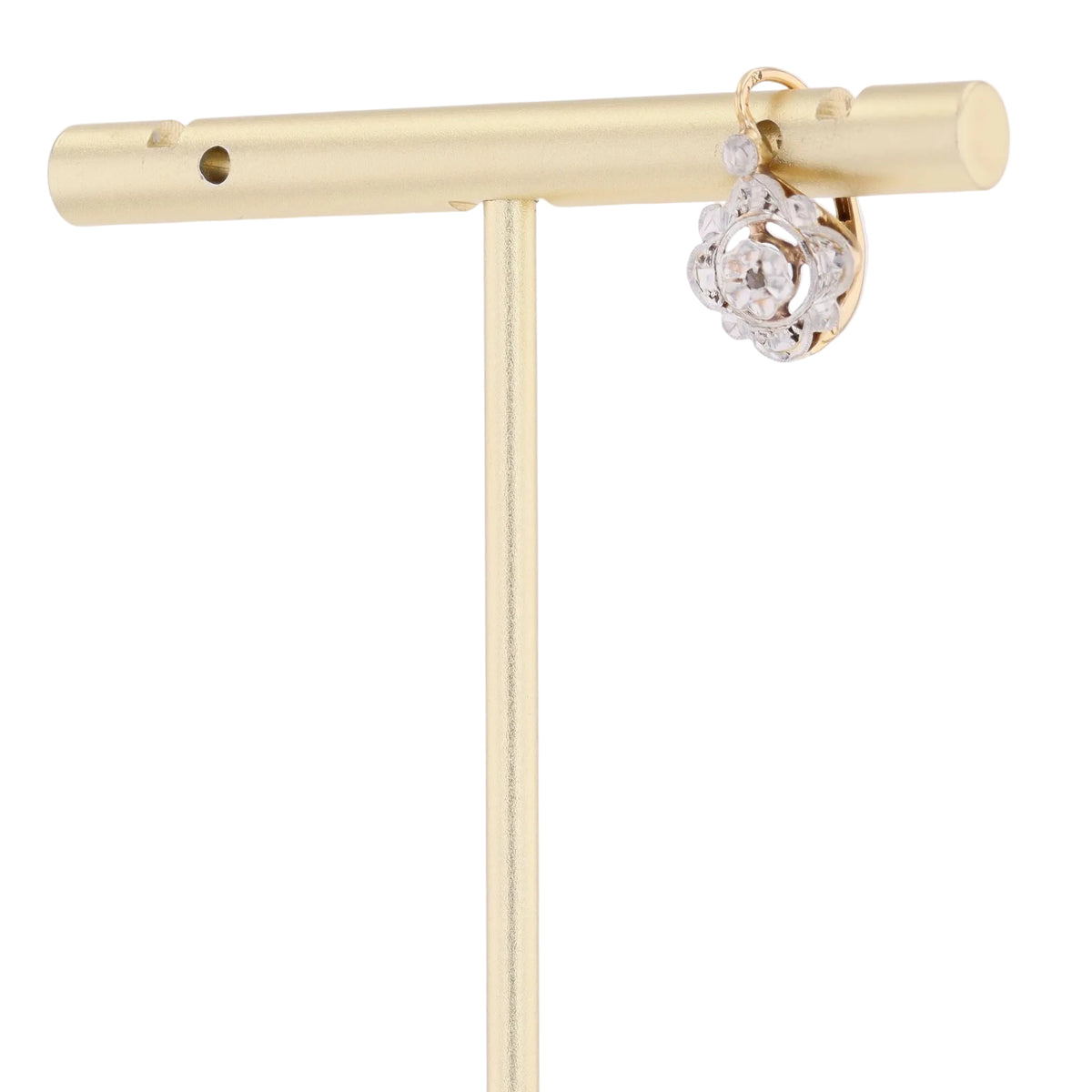 Mono boucle d'oreilles Dormeuse en or blanc, or jaune et diamants