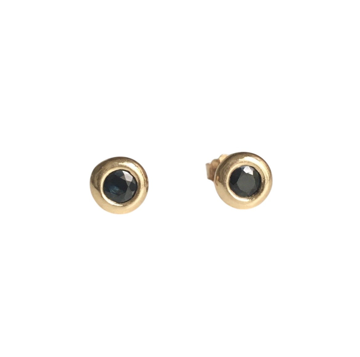 Boucles d'oreilles Puces en or jaune et saphirs