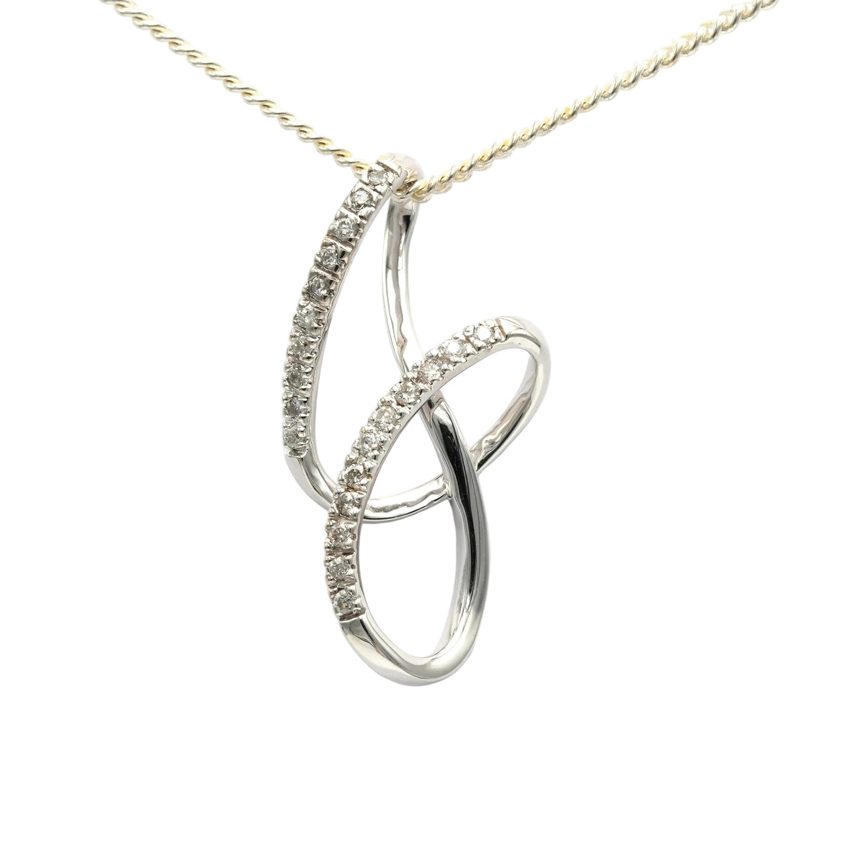 Pendentif en or blanc et diamants