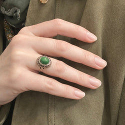 Bague en or blanc, or jaune et turquoise