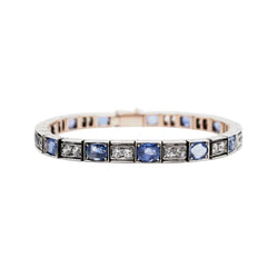 Bracelet Ligne en or jaune, argent et saphirs