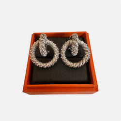 Boucles d’oreilles Créoles HERMÈS Noeuds Marins en argent