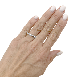Bague Alliance VAN CLEEF & ARPELS Perlée MM en or blanc