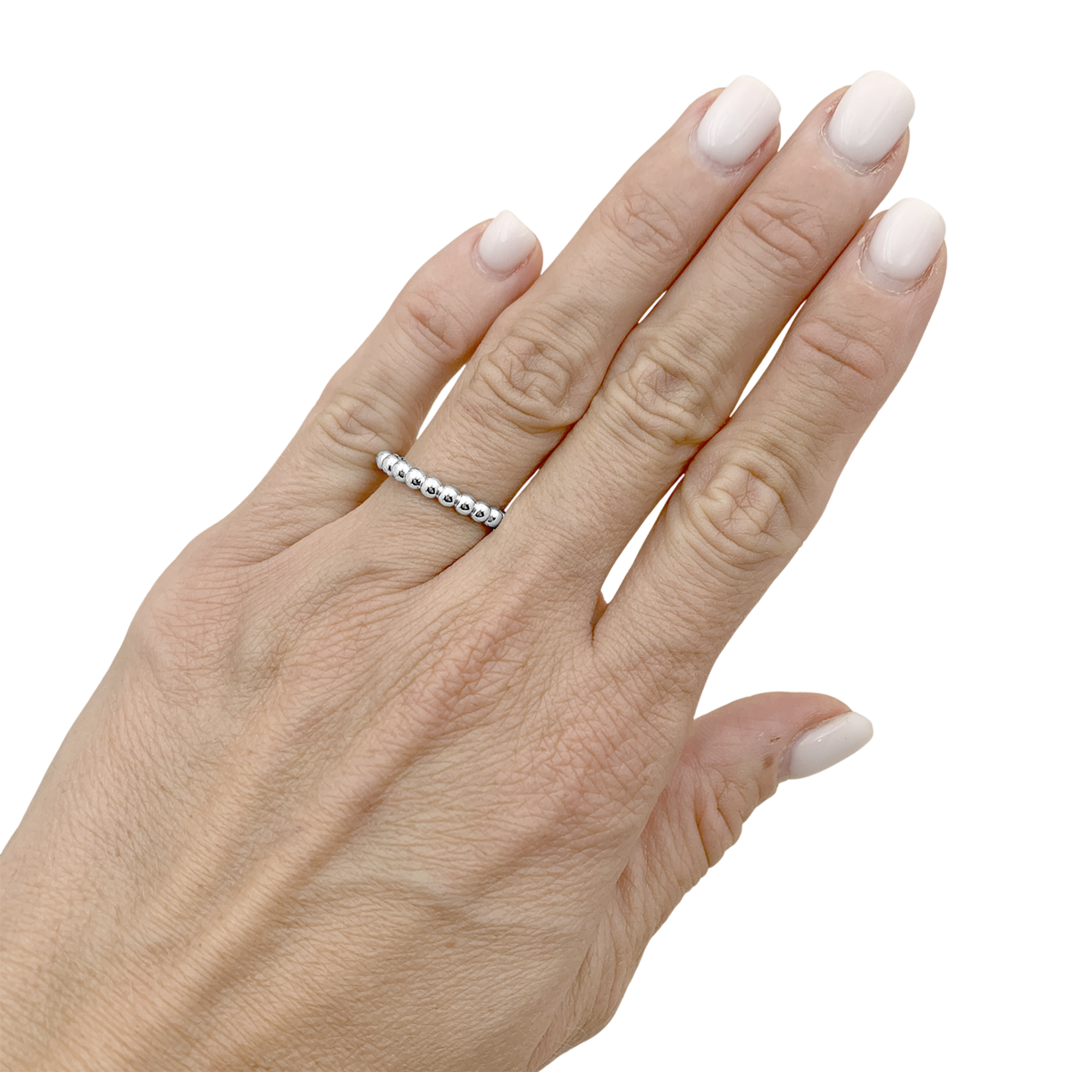 Bague Alliance VAN CLEEF & ARPELS Perlée MM en or blanc