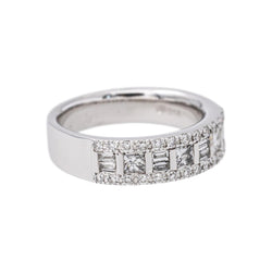 Bague Bandeau Or blanc Diamant