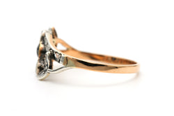 Bague en or blanc, or jaune, saphirs et diamants