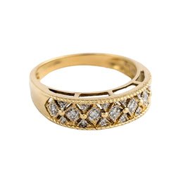 Bague Bandeau en or jaune et diamants