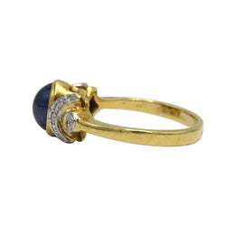 Bague Trilogie en or jaune, or blanc, saphir et diamants