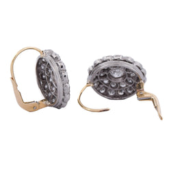 Boucles d'oreilles Dormeuses en or jaune, platine et diamants