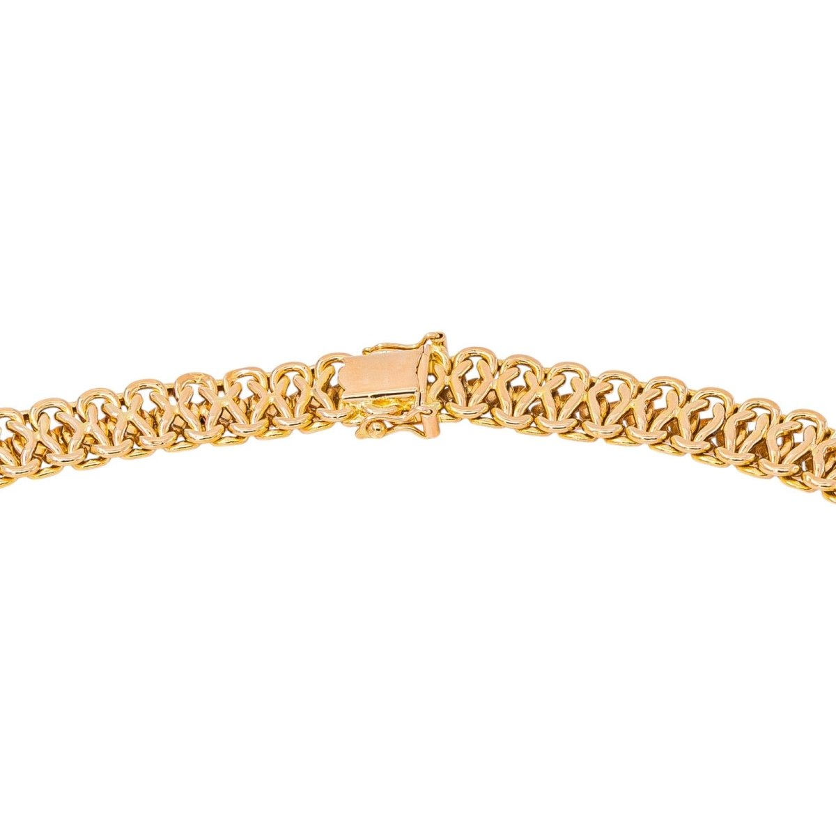 Caplain Paris Collier Maille figaro Or jaune Saphir - Castafiore