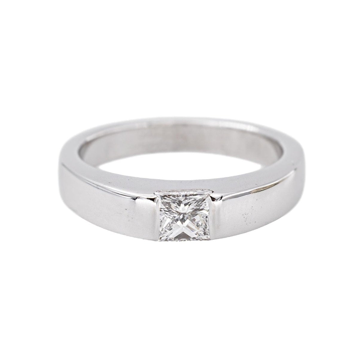 Cartier Bague Tank Or blanc Diamant - Castafiore