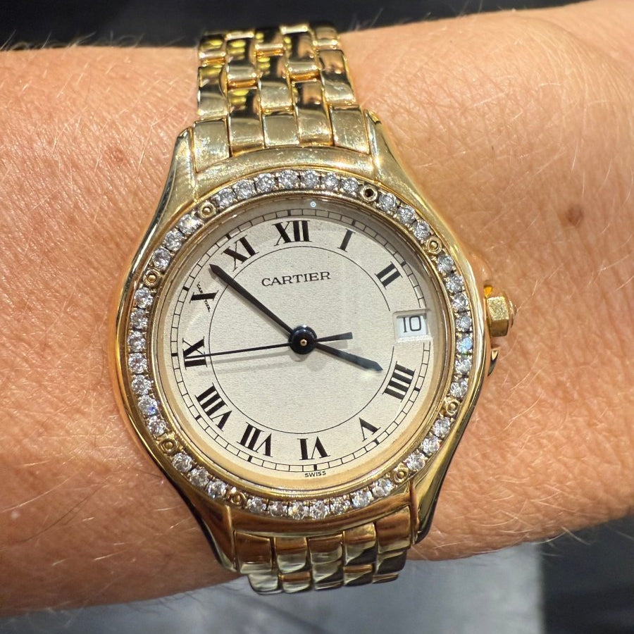 Cartier - Montre Cougar - Or Jaune et Diamants - Castafiore