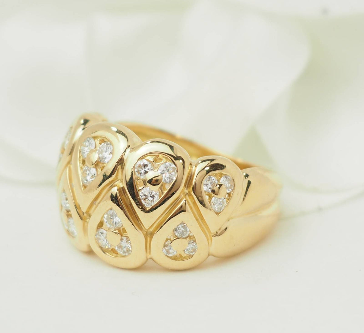 Bague Bandeau en or jaune et diamants