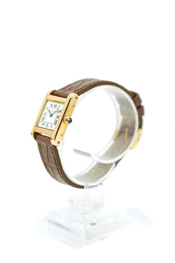 Montre CARTIER Tank en or jaune et cuir