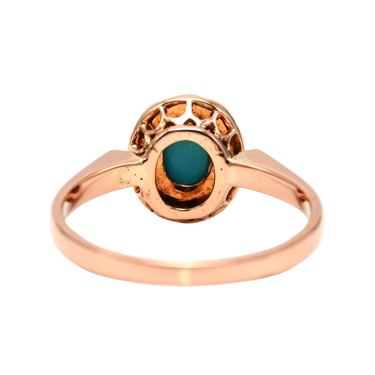 Bague Entourage en or jaune, perles et turquoise