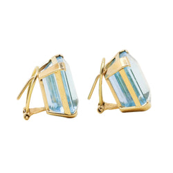 Boucles d'oreilles Clips en or jaune et aigues-marines