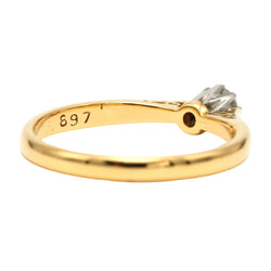 Bague Solitaire en or blanc, or jaune et diamant