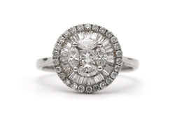 Bague Entourage en or blanc et diamants
